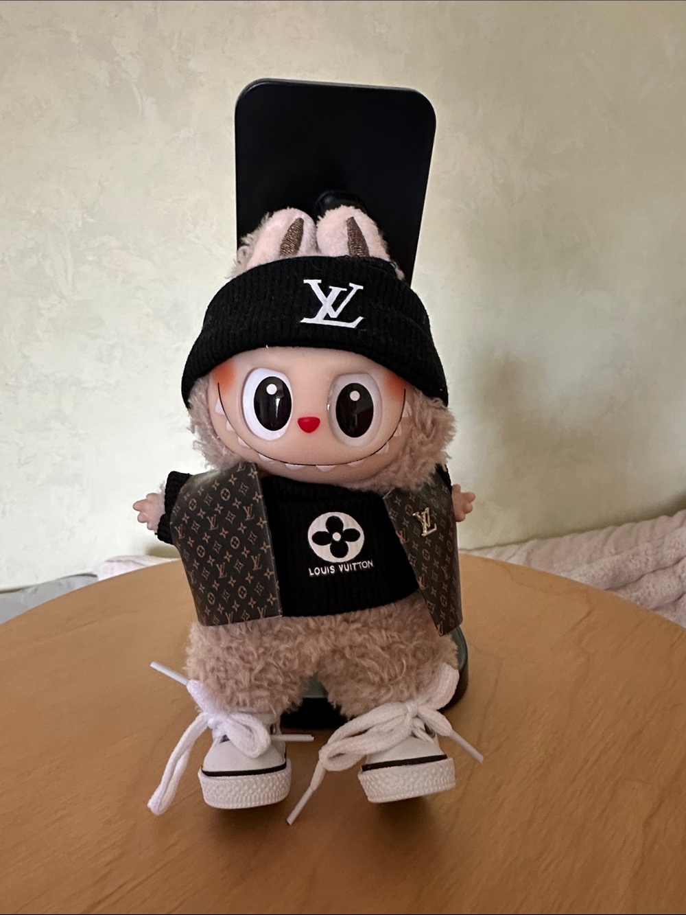 Louis Vuitton Plush LABUBU in Black, Brown & White *NEW NO BOX*
